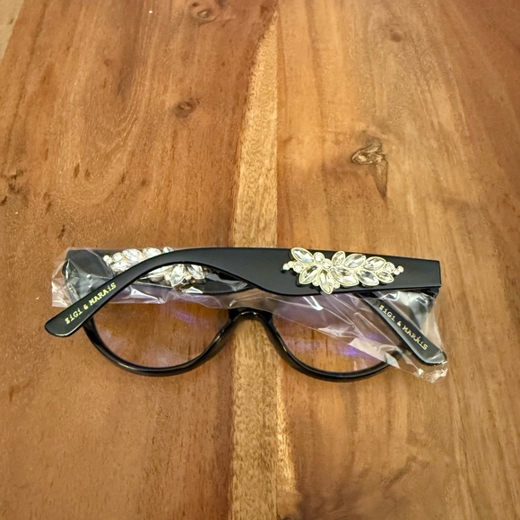 Zigi & Marais Anita Rhinestone Retro Blue Light Blocker Eye Glasses New - Picture 3 of 9